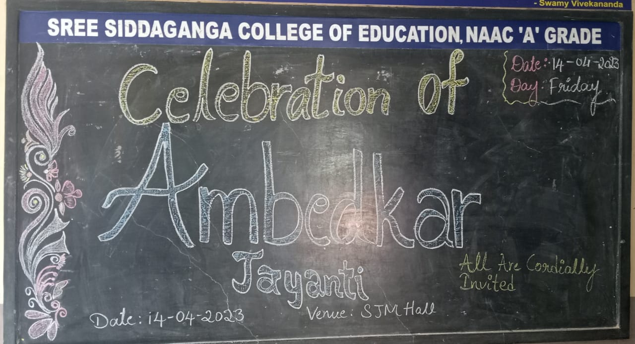 Dr.B.R. AMBEDKAR JAYANTI ON 14-4-2023 | Sree Siddaganga College Of ...